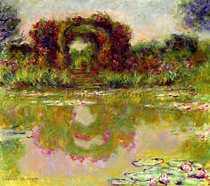 Claude Monet’s Rose Arches at Giverny – High-Quality Canvas Oil Painting from Dafen Village Studio