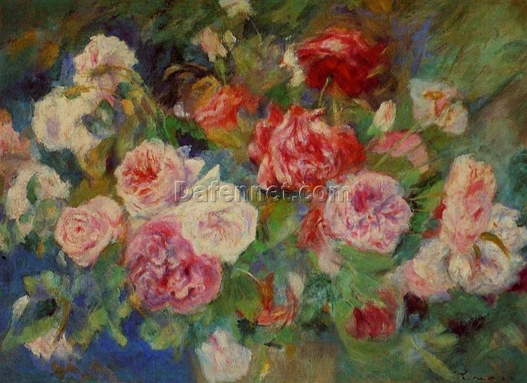 Pierre-Auguste Renoir “Roses” c.1885 – Handcrafted Oil Painting Reproduction for Floral Art and Romantic Decor