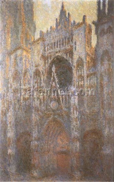 Unique Rouen Cathedral 02 (1894) by Claude Monet – Impressionist Cathedral Oil Painting, Dafen Village Studio