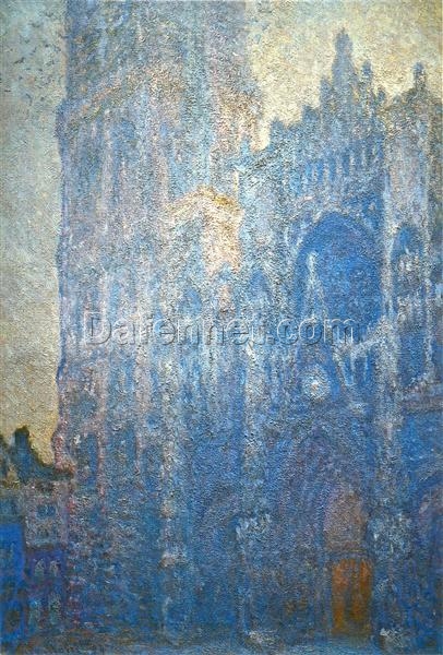 Monet’s Rouen Cathedral Portal Morning Effect – Fine Art Oil Painting for Elegant Home Interiors