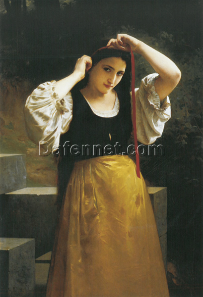 Reproduction of Bouguereau’s “Rustic Toilet” | High-Quality Hand-painted Oil Art for Sale