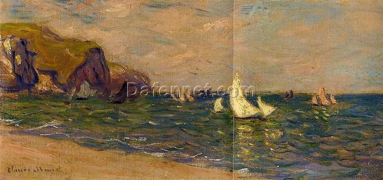 Elegant Sailboats at Sea, Pourville Oil Painting by Claude Monet – Impressionist Seaside Scene from Dafen Village Studio