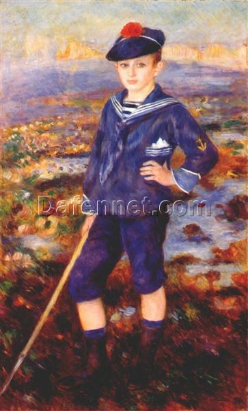 Pierre-Auguste Renoir “Sailor Boy (Portrait of Robert Nunes)” 1883 – Handcrafted Oil Painting Reproduction for Classic Portrait Art Collectors