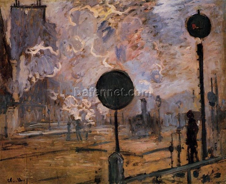 Authentic Claude Monet Saint-Lazare Station, Exterior (1877) Oil Painting – Handmade in Dafen Village Studio