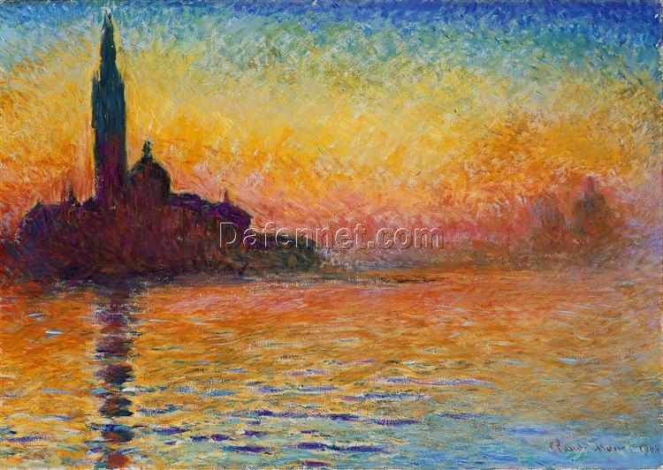 Claude Monet San Giorgio Maggiore at Dusk – Handcrafted Oil Painting from Dafen Village Artists