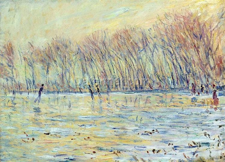 Vintage Giverny Landscape: “Scatters in Giverny” (1899) by Claude Monet – Museum-Quality Oil Painting from Dafen Village