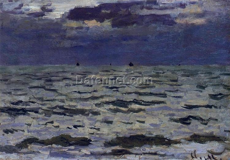 Claude Monet Seascape (1866) – Handcrafted Ocean Painting, High-Quality Dafen Village Art