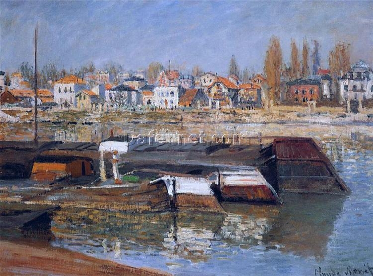 Oil Painting of Seine at Asnières by Claude Monet – Stunning Impressionist Wall Art for Living Room