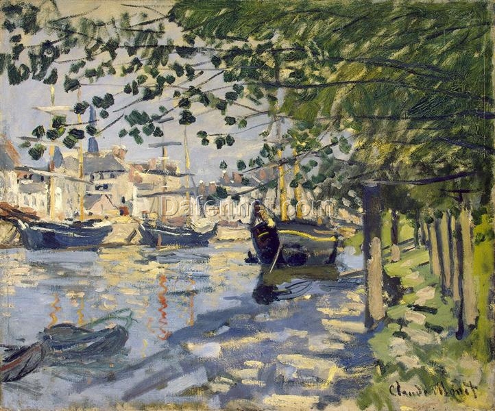 Claude Monet’s Seine at Rouen (1872) – Custom Oil Painting Reproduction, Perfect for Home and Office Decor