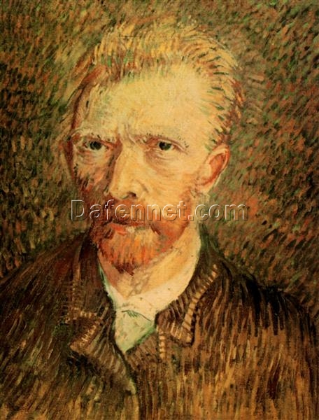 Custom Hand-Painted Oil Reproduction of Vincent van Gogh’s 1888 Self-Portrait, Ideal for Art Collectors