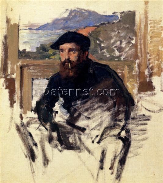 Claude Monet Self Portrait in his Atelier (1884) | High-Quality Reproduction by Dafen Village Artists