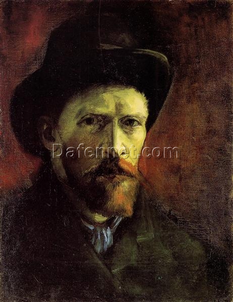 1886 Vincent van Gogh Self-Portrait with Dark Felt Hat | Original Oil Painting from Dafen Village Studio