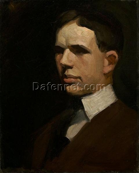 Edward Hopper “Self-Portrait” c.1903 – Authentic Oil Painting Reproduction | Elegant Canvas Art from Dafen Village