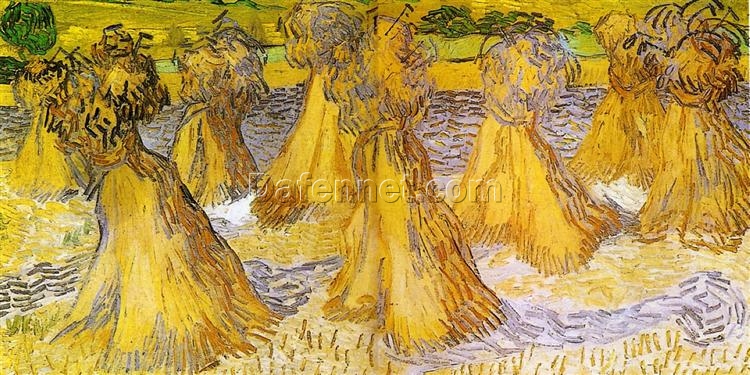 Hand-Painted Van Gogh Sheaves of Wheat Oil Painting | Classic Impressionist Art for Home Decor | Dafen Village Studio Custom Oil Painting