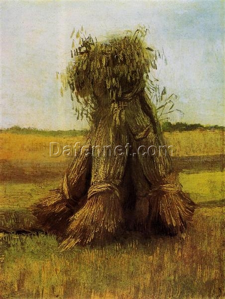 Vincent van Gogh Sheaves of Wheat in a Field (1885) – High-Quality Custom Oil Painting Reproduction, Dafen Village