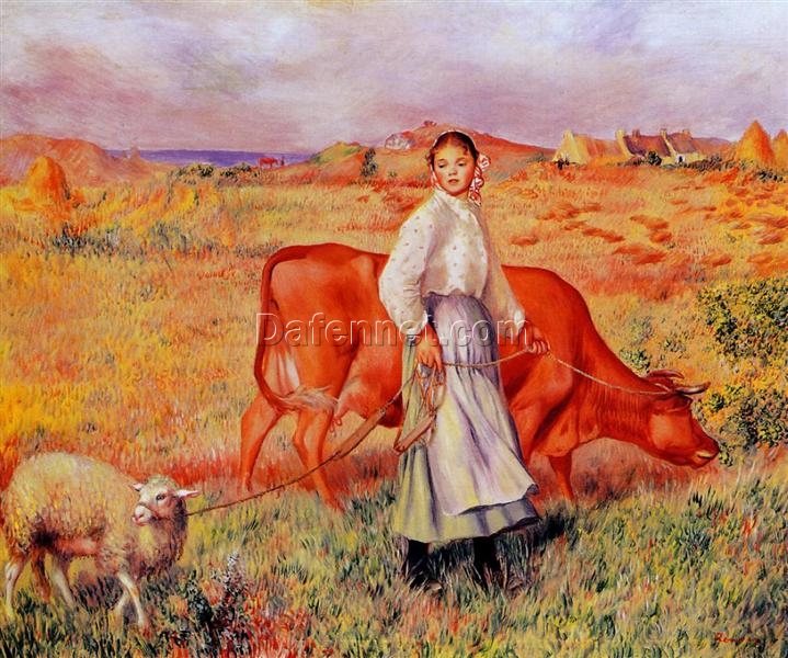 Renoir “Shepherdess” 1886 – 1887 – Fine Art Oil Painting Reproduction for Rustic Home Decor