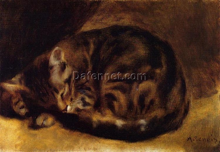 Pierre-Auguste Renoir “Sleeping Cat” 1862 – Hand-Painted Oil Painting Reproduction from Dafen Village