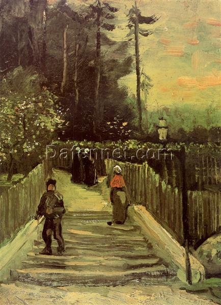 Sloping Path in Montmartre (1886) by Vincent van Gogh – Stunning Custom Oil Painting, Expertly Crafted by Dafen Village