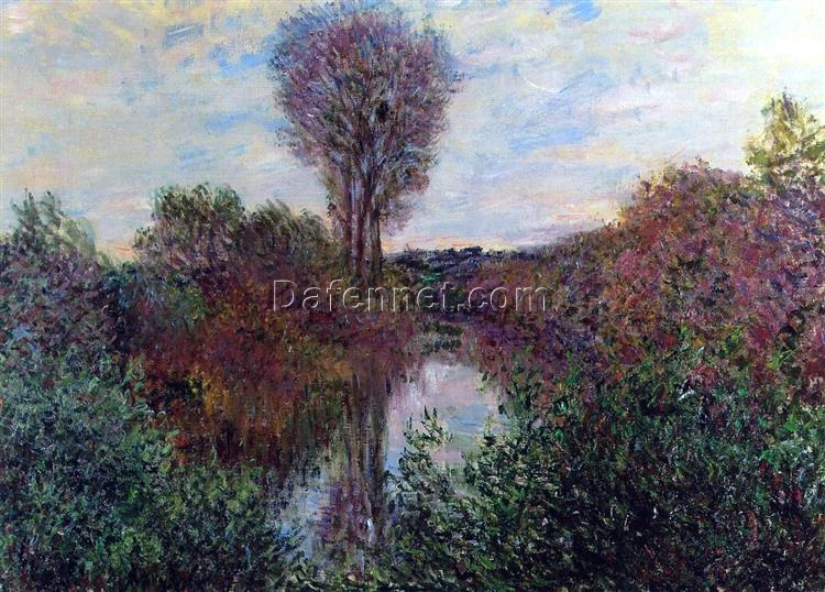 Stunning Oil Painting of Small Branch of the Seine by Claude Monet, 1878 – Handcrafted in Dafen Village