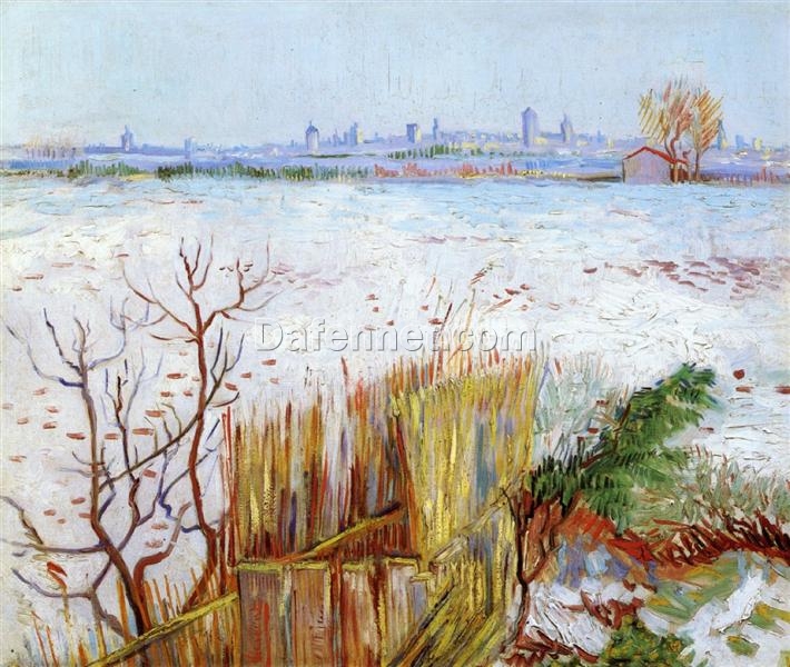 Vincent van Gogh Snowy Landscape with Arles in the Background (1888) – High-Quality Hand-Painted Oil Painting Reproduction, Dafen Village