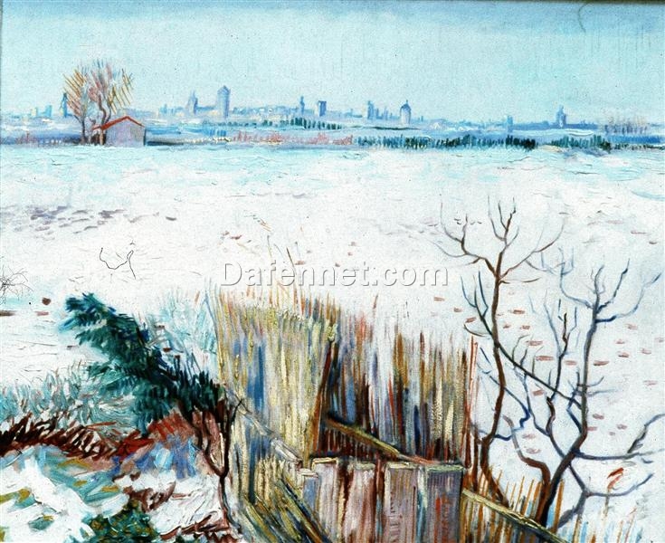 Vincent van Gogh Snowy Landscape with Arles in the Background (1888) – Premium Handcrafted Oil Painting Reproduction, Dafen Village