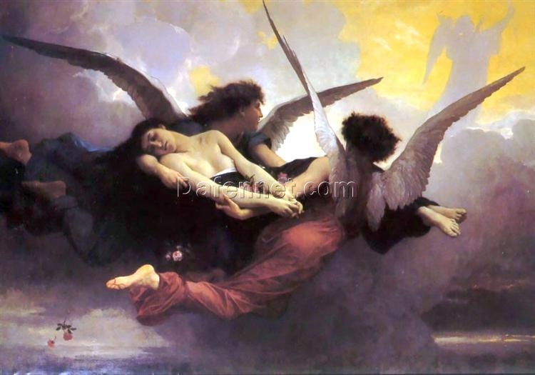 Custom Oil Painting of Bouguereau’s “Soul Carried to Heaven” | Elegant 1878 Artwork from Dafen Village