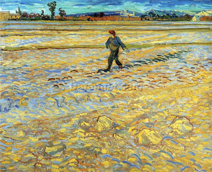 The Sower (1888) by Vincent van Gogh – Custom Oil Painting Reproduction, Expertly Crafted by Dafen Village