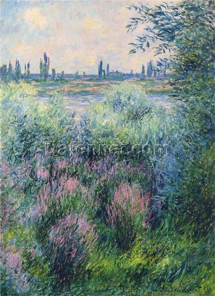 Impressionist Oil Painting of Spot on the Banks of the Seine by Claude Monet (1881) – Handcrafted by Dafen Village Artists