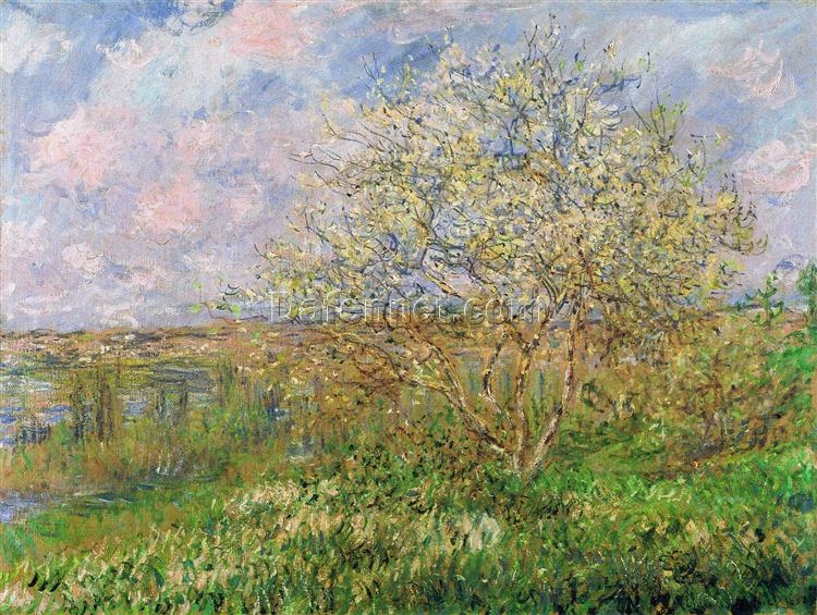 Claude Monet Springtime (1880) – Original Hand-Painted Oil Painting on Canvas, Dafen Village Studio Masterpiece