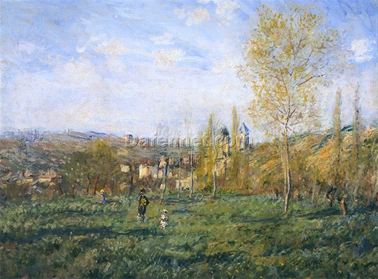 Beautiful Claude Monet Springtime in Vetheuil 1880 – Custom Oil Painting – Dafen Village Art Studio