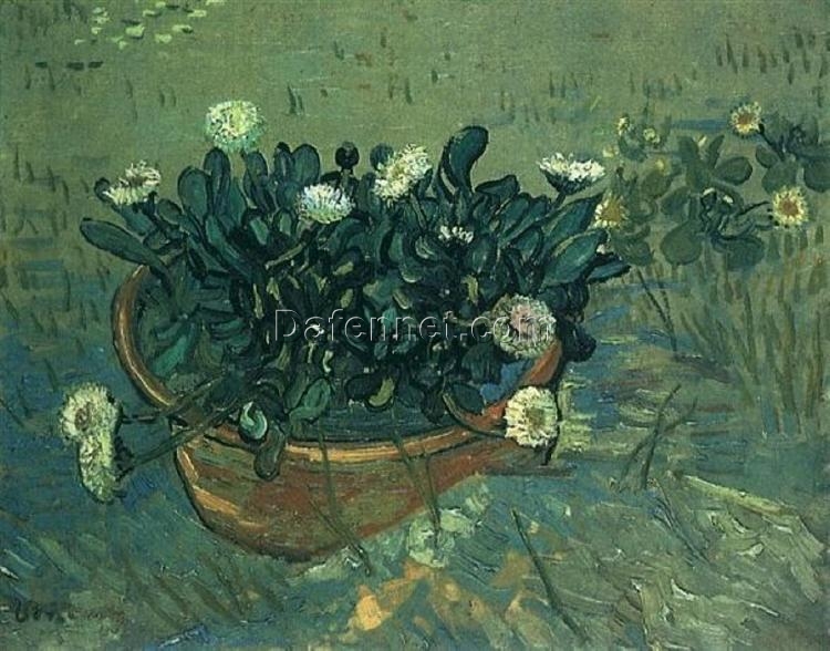 Still Life – Bowl with Daisies (1888) by Vincent van Gogh – Custom Oil Painting Reproduction, Expertly Crafted by Dafen Village