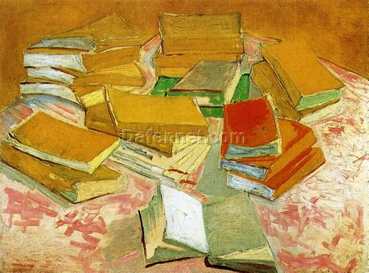 Custom Oil Painting of Still Life – French Novels by Vincent van Gogh (c.1888) – Handcrafted Reproduction from Dafen Village