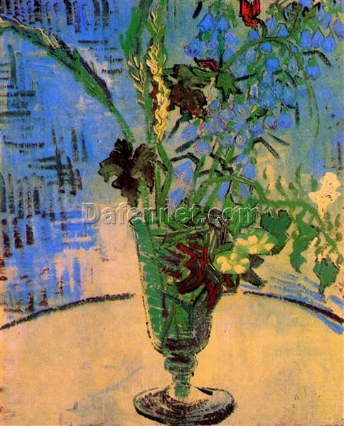 Vincent van Gogh Still Life – Glass with Wild Flowers (1890) – High-Quality Hand-Painted Oil Painting Reproduction, Dafen Village