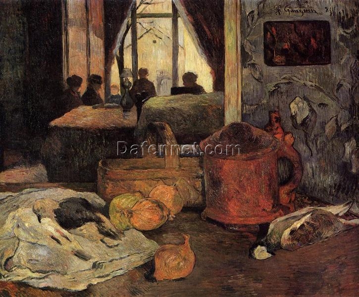 Buy Paul Gauguin’s “Still Life of Onions and Pigeons and Room Interior in Copenhagen” 1885 – Premium Oil Painting Reproduction | Custom Handcrafted Canvas Art