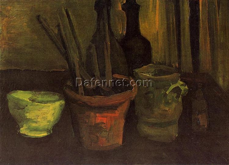 Vincent van Gogh Still Life of Paintbrushes in a Flowerpot (1884) – High-Quality Custom Oil Painting Reproduction, Dafen Village