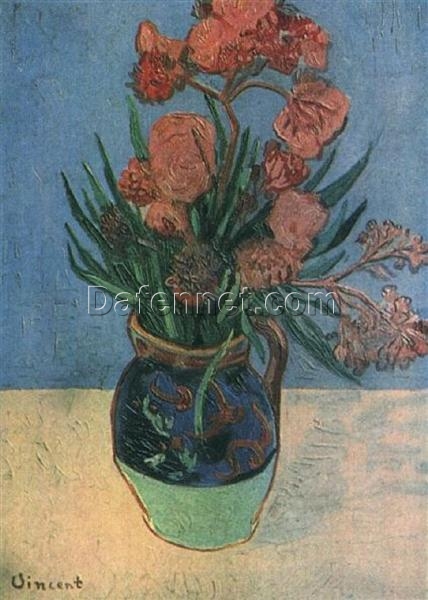 Still Life – Vase with Oleanders (1888) by Vincent van Gogh – Custom Oil Painting Reproduction, Handcrafted by Dafen Village Artists