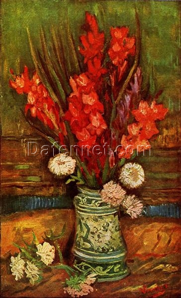 Still Life – Vase with Red Gladiolas (1886) by Vincent van Gogh – Stunning Custom Oil Painting, Expertly Crafted by Dafen Village