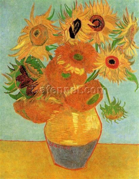 Vincent van Gogh Still Life – Vase with Twelve Sunflowers (c.1889) – Custom Oil Painting Reproduction, Expertly Crafted by Dafen Village