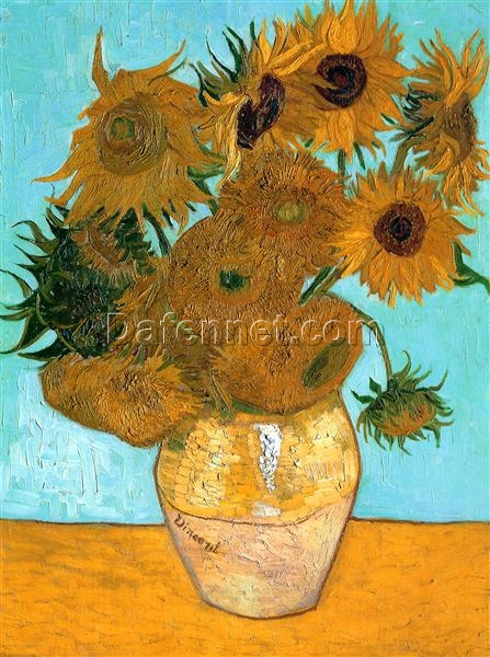 Vincent van Gogh Still Life – Vase with Twelve Sunflowers (c.1888) – High-Quality Custom Oil Painting Reproduction, Dafen Village