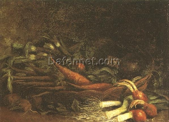 Still Life with a Basket of Vegetables (1885) by Vincent van Gogh – Custom Oil Painting Reproduction, Expertly Made by Dafen Village