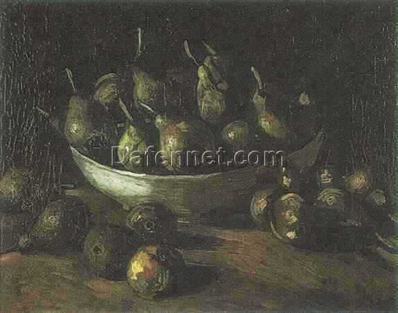 Still Life with an Earthen Bowl and Pears (1885) by Vincent van Gogh – Handcrafted Oil Painting Reproduction, Dafen Village Studio