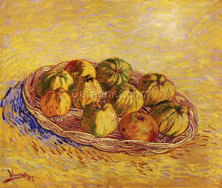 Vincent van Gogh Still Life with Basket of Apples (1887) – Elegant Custom Oil Painting Reproduction, Dafen Village Studio