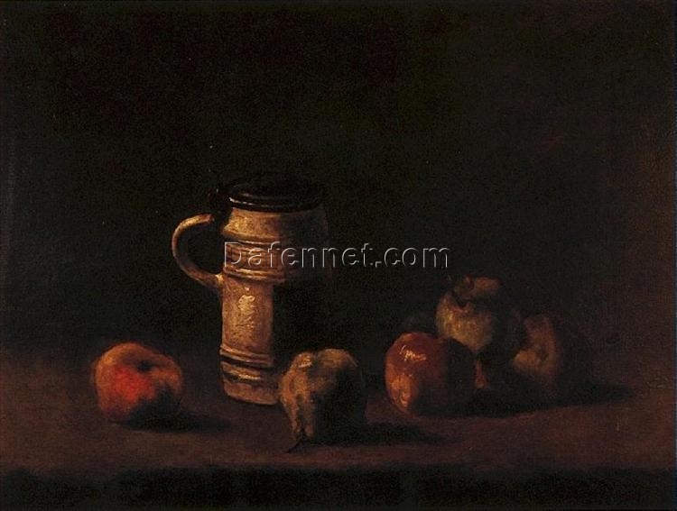 Still Life with Beer Mug and Fruit (1881) by Vincent van Gogh – Custom Oil Painting Reproduction, Handcrafted by Dafen Village Artists