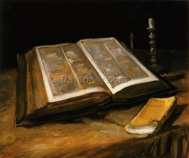 Still Life with Bible (c.1885) by Vincent van Gogh – Custom Oil Painting Reproduction, Expertly Crafted by Dafen Village