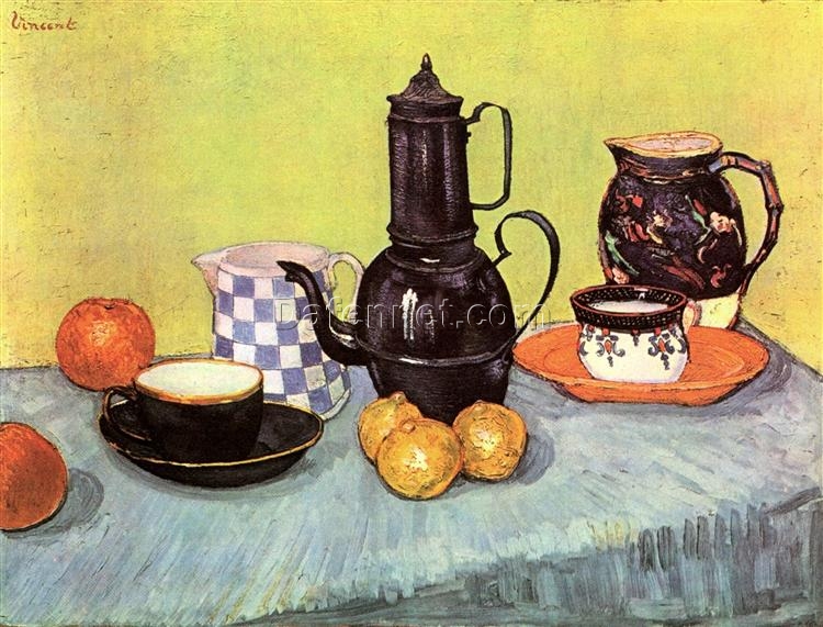 Vincent van Gogh Still Life with Blue Enamel Coffeepot, Earthenware and Fruit (1888) – Premium Handcrafted Oil Painting Reproduction, Dafen Village