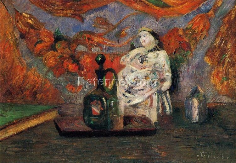 Still Life with Carafe and Ceramic Figure” by Paul Gauguin 1885 – Hand-Painted Oil Painting Reproduction | Fine Art Canvas from Dafen Village