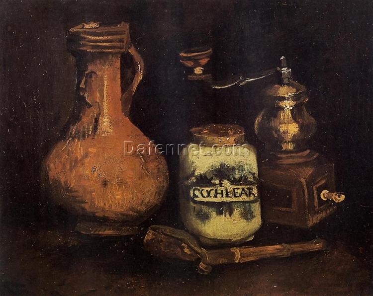 Still Life with Coffee Mill, Pipe Case, and Jug (1884) by Vincent van Gogh – Custom Oil Painting Reproduction, Handcrafted by Dafen Village