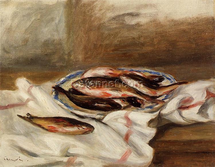 Still Life with Fish” by Pierre-Auguste Renoir – Authentic Oil Painting Reproduction from Dafen Village Studio