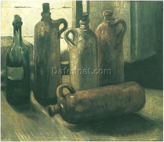 Vincent van Gogh Still Life with Five Bottles (1884) – Premium Handcrafted Oil Painting Reproduction, Dafen Village