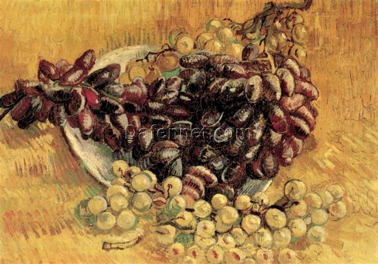 Hand-Painted Still Life with Grapes (1887) by Vincent van Gogh – Custom Oil Painting Reproduction, Dafen Village Studio